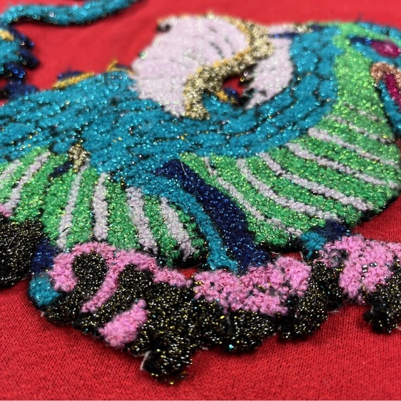 Vintage 80s Olympics Sweatshirt JcPenney XXL Red Dragon Patch Rare Unique USA - Picture 5 of 12